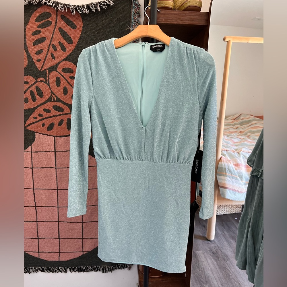Bebe light blue midi dress